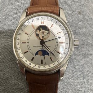 Frederique Constant Silver and Brown Men's Watch